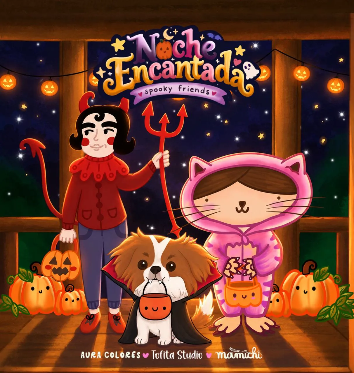Portada del libro Noche Encantada - spooky friends